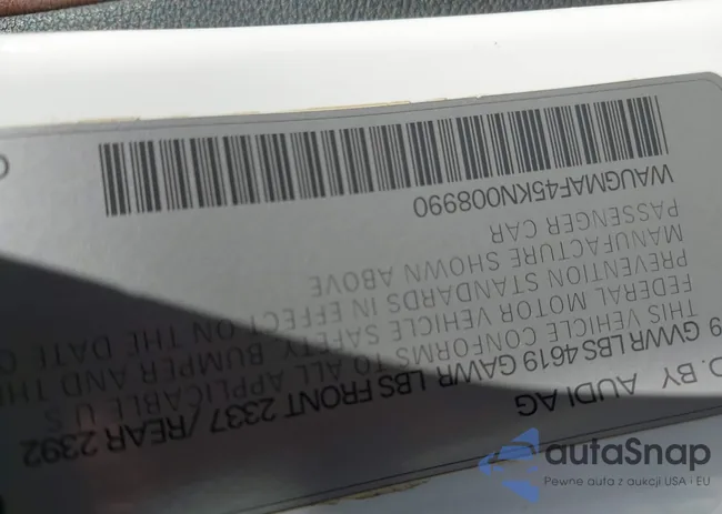 WAUGMAF45KN008990: 43296017