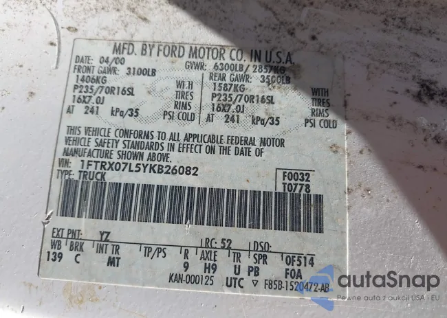 1FTRX07L5YKB26082: 43296369