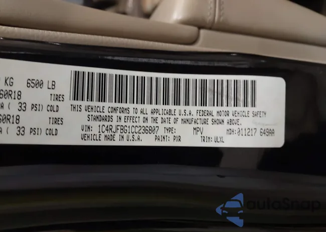 1C4RJFBG1CC236807: 43295414