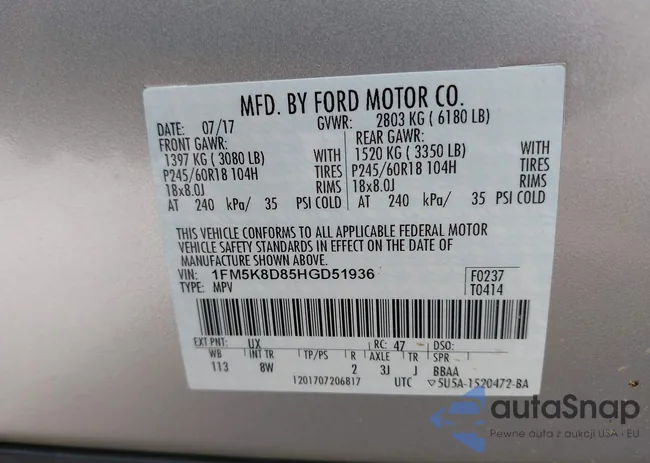 1FM5K8D85HGD51936: 43295417