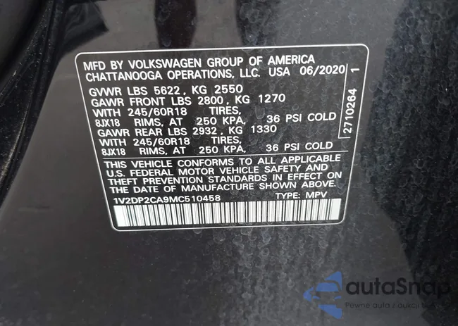 1V2DP2CA9MC510458: 43295438