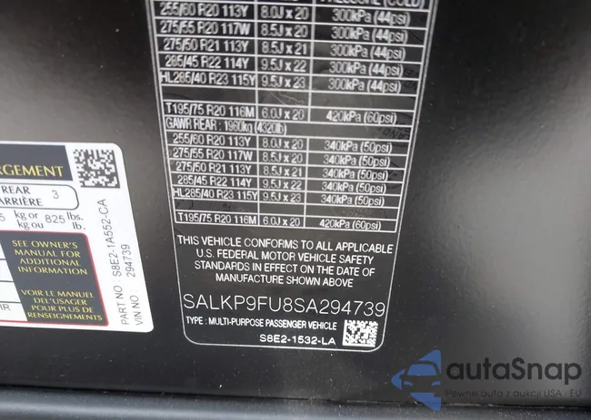 SALKP9FU8SA294739: 43295507