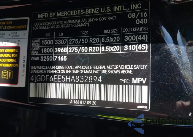 4JGDF6EE5HA832894: 43295610