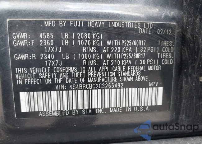 4S4BRCBC2C3265492: 43295705