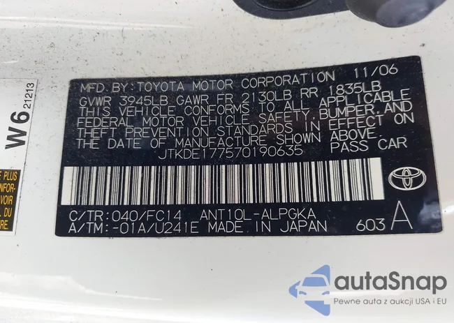 JTKDE177570190635: 43295715