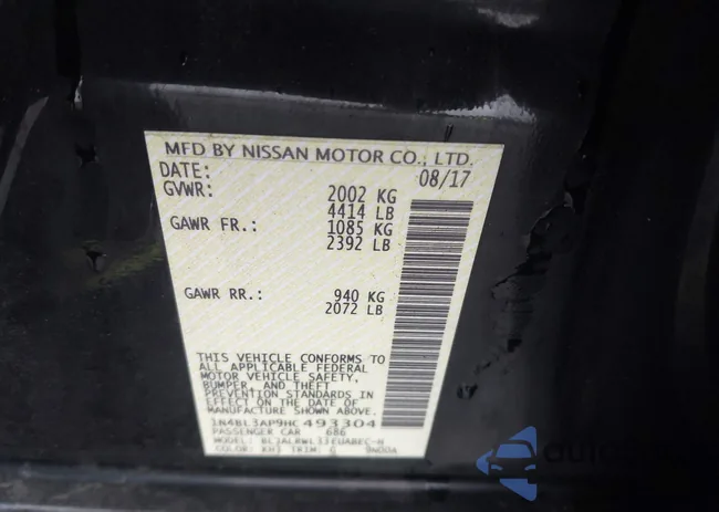 1N4BL3AP9HC493304: 43296853