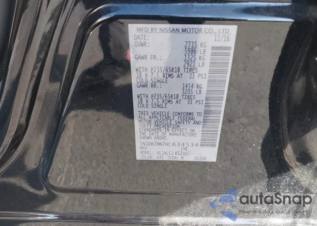 5N1DR2MN7HC634534: 43296891