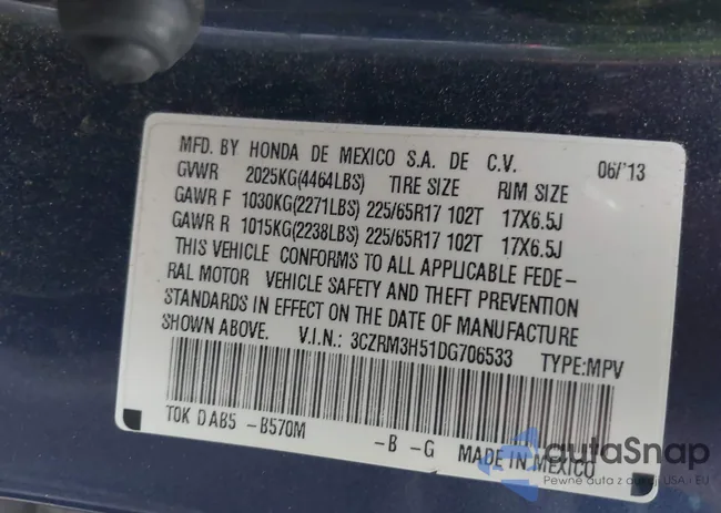 3CZRM3H51DG706533: 43296922