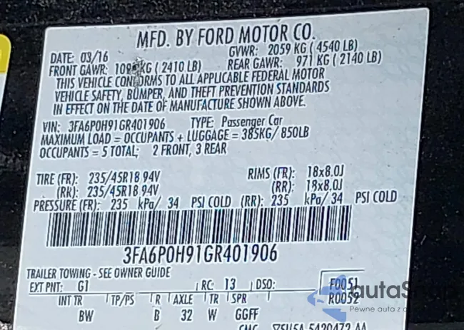 3FA6P0H91GR401906: 43296980