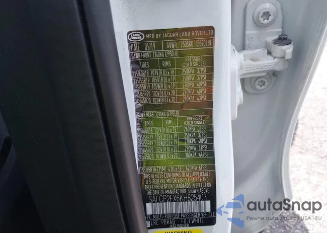 SALCP2FX6KH825403: 43297036