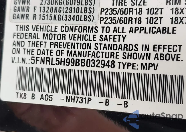 5FNRL5H99BB032948: 43297057