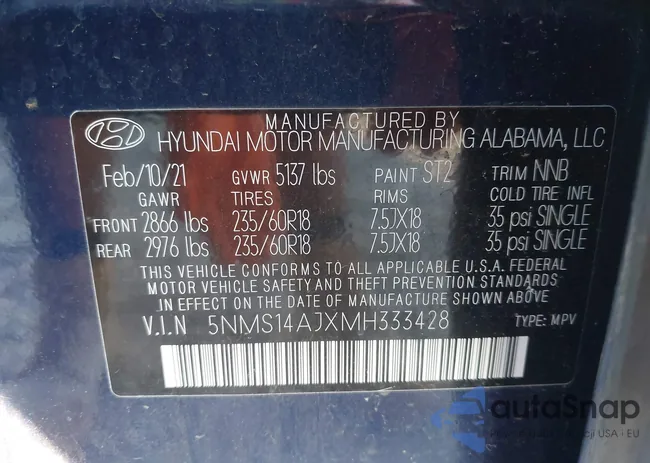 5NMS14AJXMH333428: 43297085