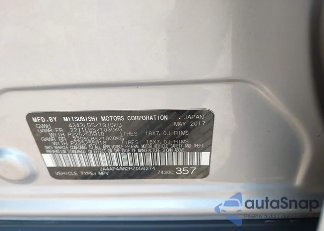 JA4AP4AW2HZ056274: 43297090