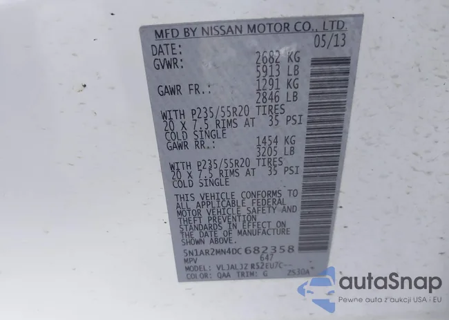 5N1AR2MN4DC682358: 43297122