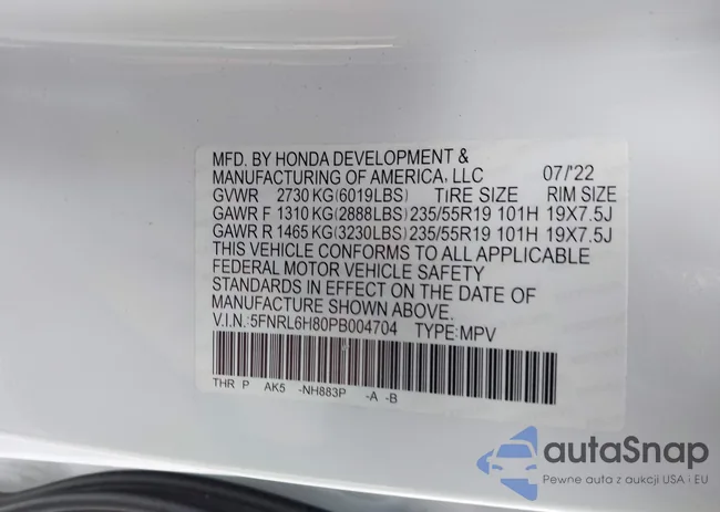 5FNRL6H80PB004704: 43297128