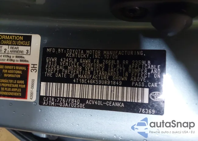 4T1BE46K59U891849: 43297298