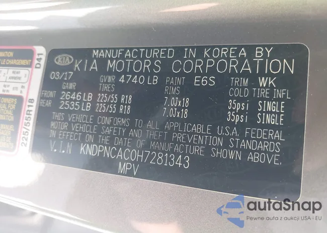 KNDPNCAC0H7281343: 43297305