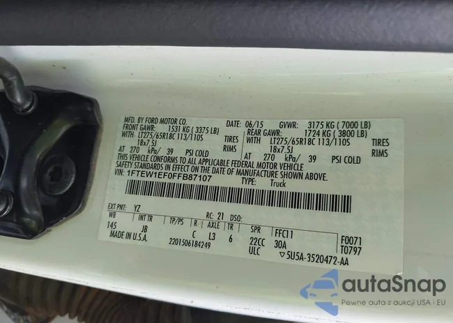 1FTEW1EF0FFB87107: 43297363