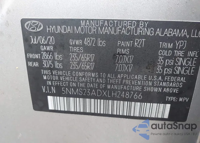 5NMS23ADXLH248766: 43296467