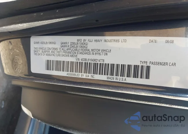 4S3BL616496214778: 43296478