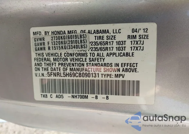 5FNRL5H69CB090131: 43296512