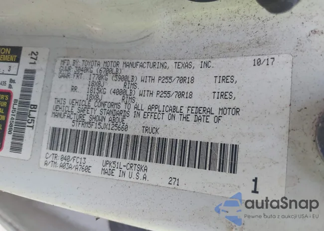 5TFRM5F15JX125660: 43296526