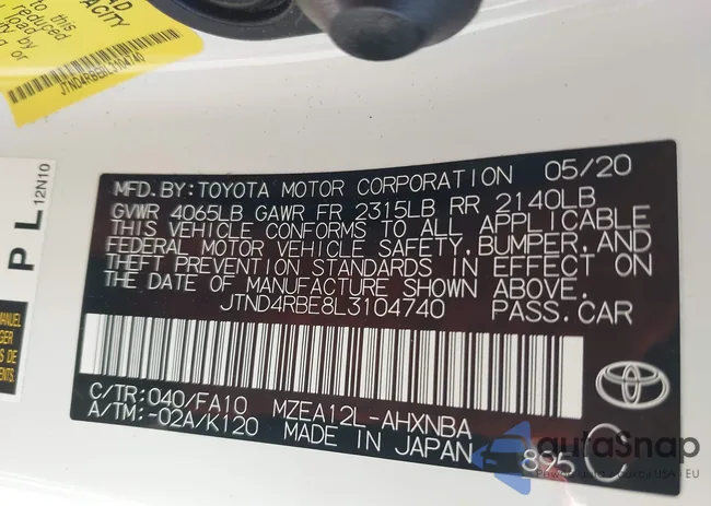 JTND4RBE8L3104740: 43296556