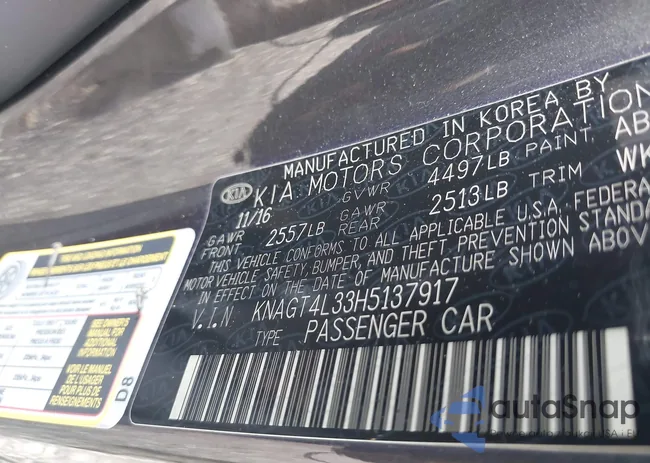 KNAGT4L33H5137917: 43296580