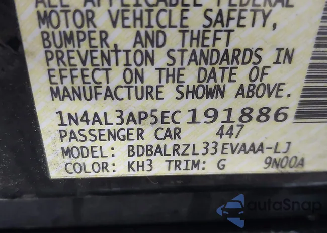 1N4AL3AP5EC191886: 43296743