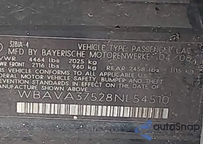 WBAVA37528NL54510: 43297782