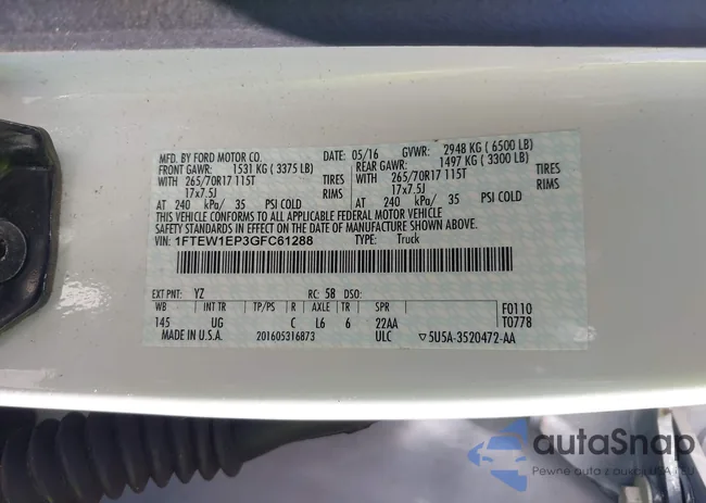 1FTEW1EP3GFC61288: 43297829