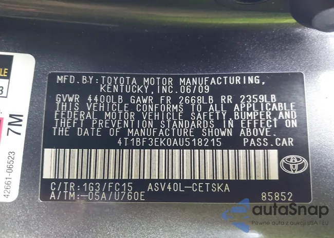 4T1BF3EK0AU518215: 43297980