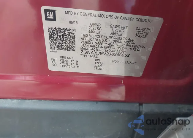 2GNAXJEV2J6346853: 43297983