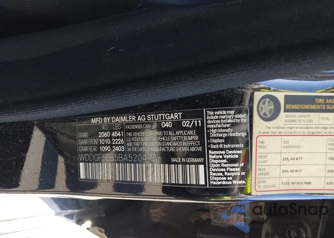 WDDGF5EB5BA520475: 43298061