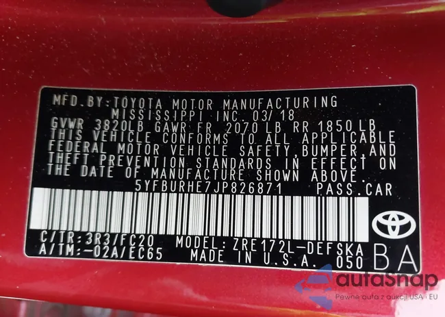5YFBURHE7JP826871: 43298110