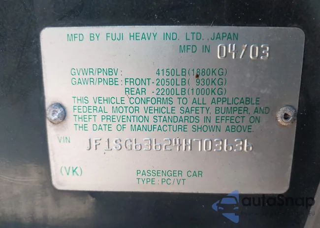 JF1SG63624H703636: 43298246