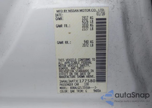 1N4AL3AP7JC177580: 43298331