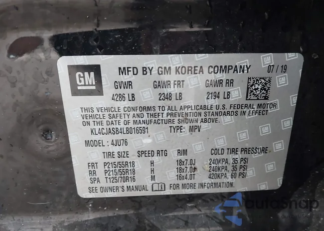 KL4CJASB4LB016591: 43297408