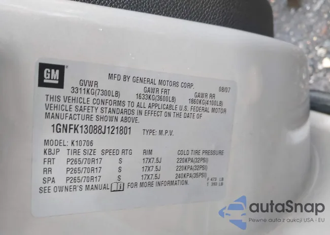 1GNFK13088J121801: 43297444