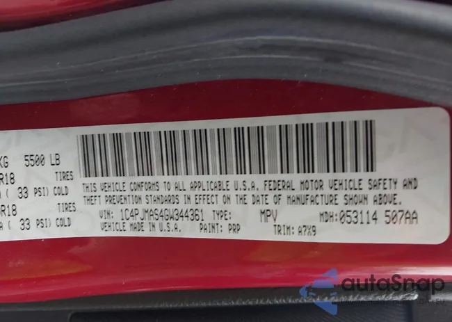 1C4PJMAS4GW344361: 43297466