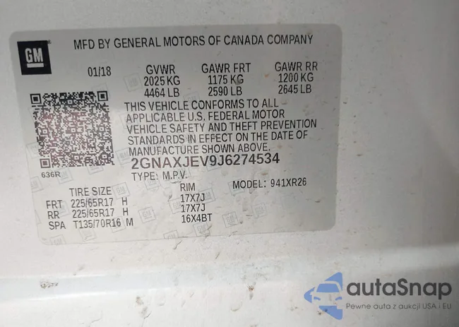 2GNAXJEV9J6274534: 43297591