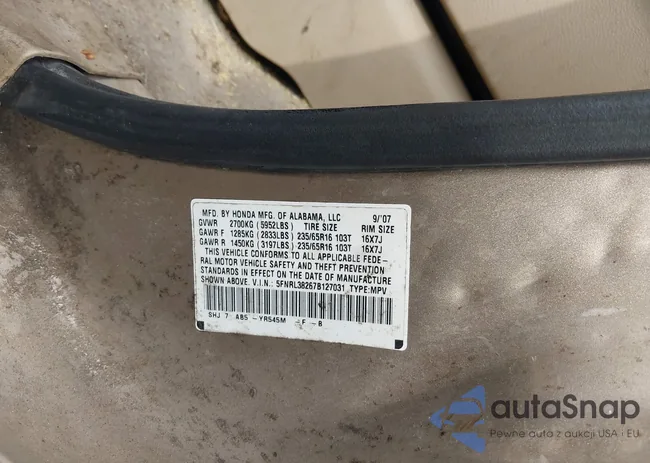 5FNRL38267B127031: 43297604