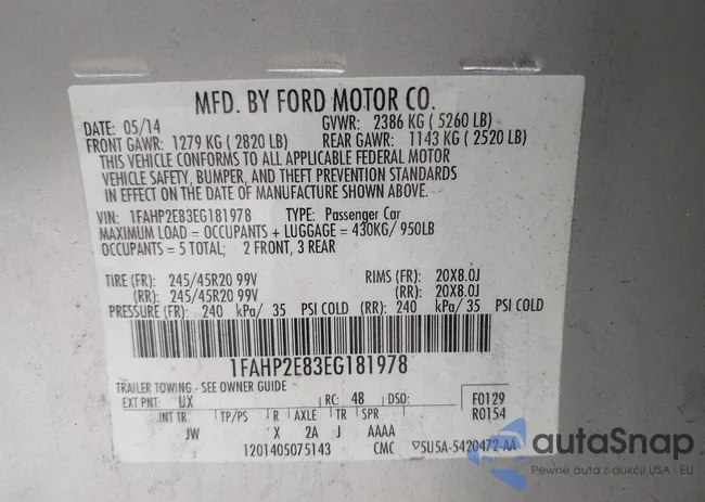 1FAHP2E83EG181978: 43297666