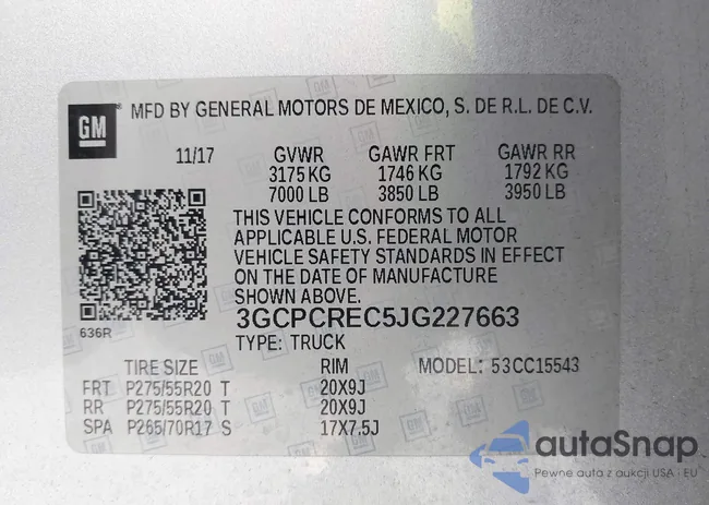 3GCPCREC5JG227663: 43297680