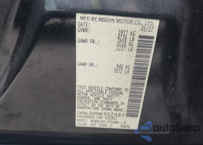 1N4AL3AP0HN357482: 43297741