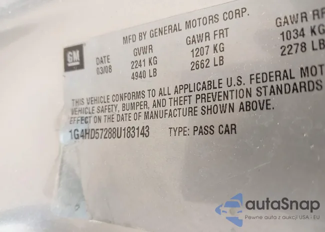 1G4HD57288U183143: 43298863