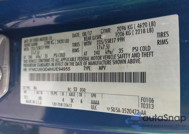 1FMCU0GD4HUE94955: 43298872