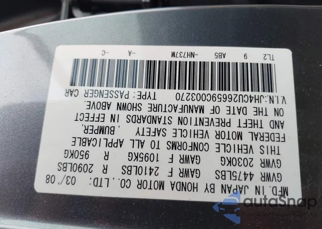 JH4CU26659C003270: 43298884