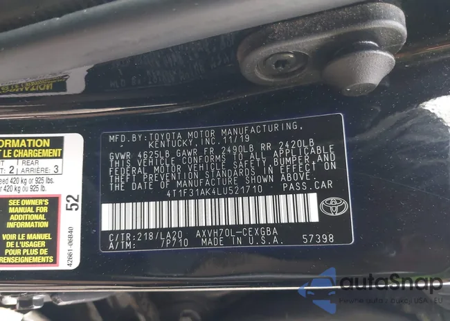 4T1F31AK4LU521710: 43298976