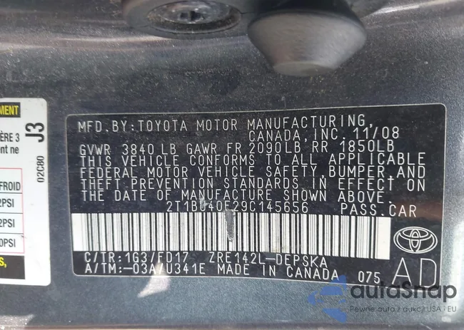 2T1BU40E29C145656: 43298988